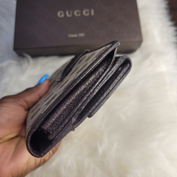 🔹️GUCCI 🔹️canvas long wallet with BOX ✨️🤎 - Picture 7 of 11